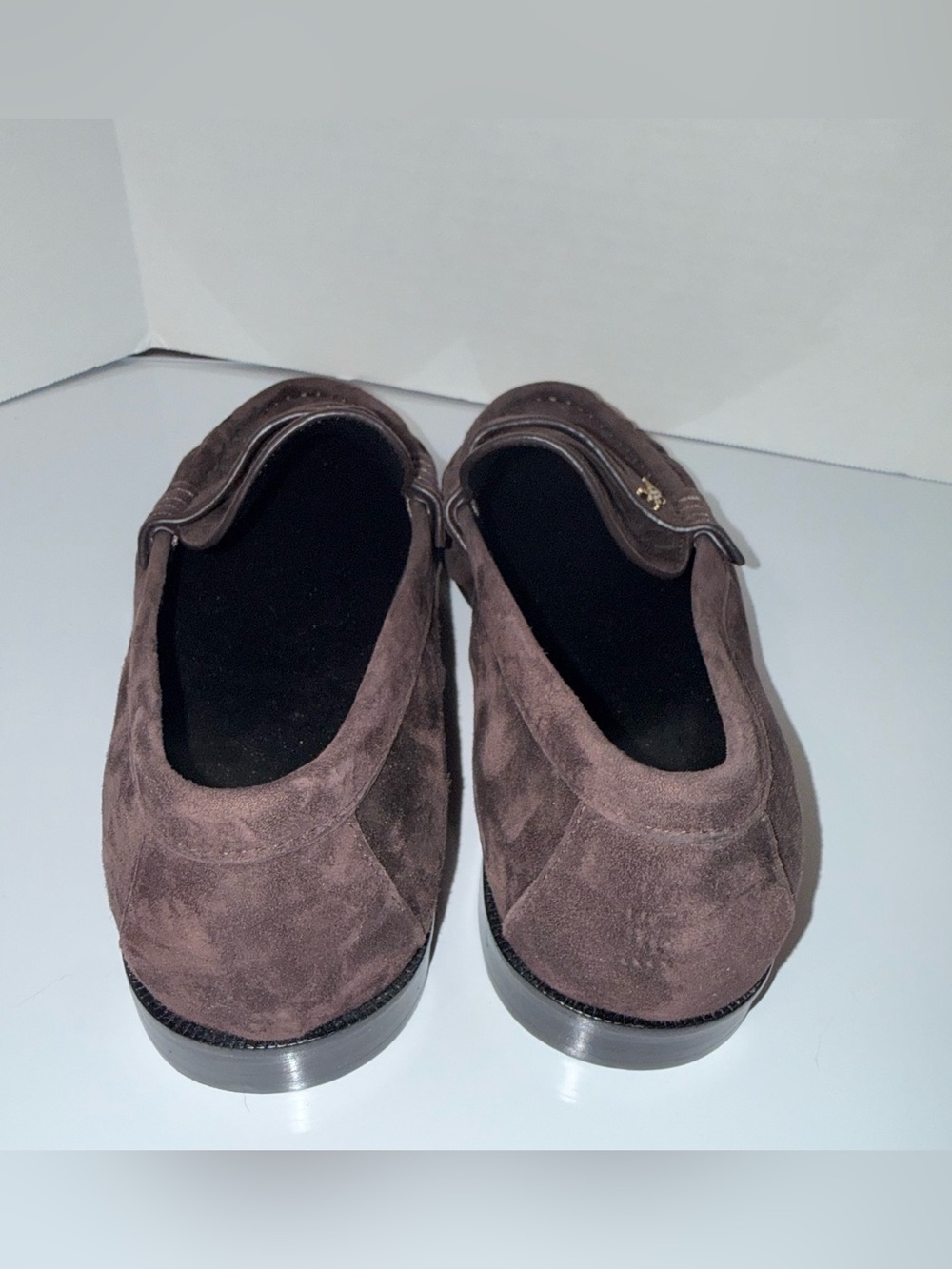 SAINT LAURENT brown suede quiet luxury never worn designer penny loafers 38 - Picture 8 of 8